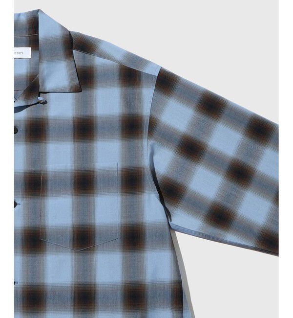 ADAM ET ROPE'「オンブレチェック オープンカラーシャツ」|シャツ・ブラウス|