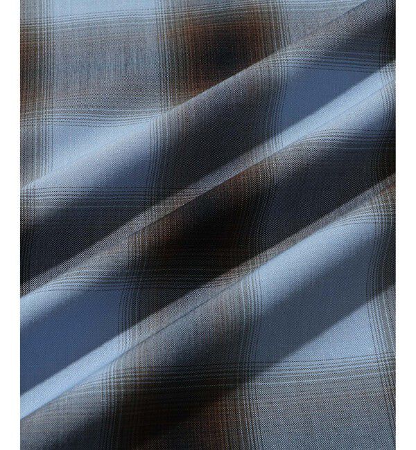 ADAM ET ROPE'「オンブレチェック オープンカラーシャツ」|シャツ・ブラウス|