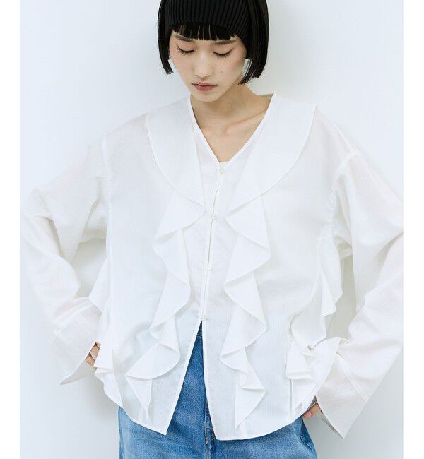 ADAM ET ROPE'「【WEB限定】オーバーラッフルブラウス」|シャツ・ブラウス|