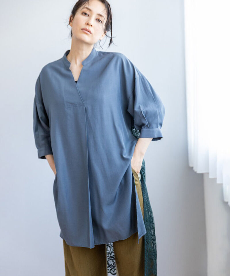  「バックレースブラウス」|シャツ・ブラウス|BLUEGRAY