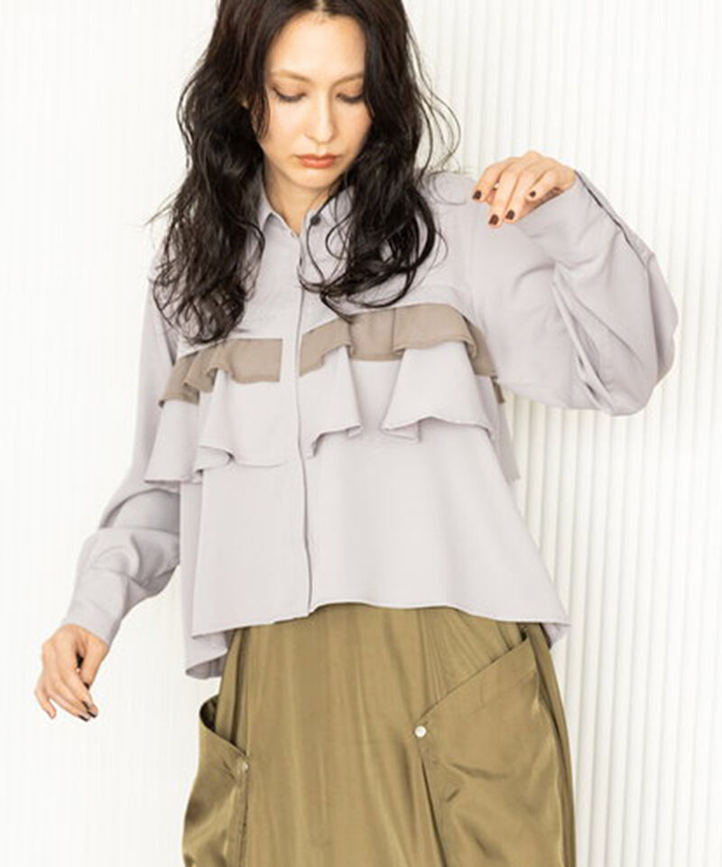  「ティアードフリルブラウス」|シャツ・ブラウス|GRAY