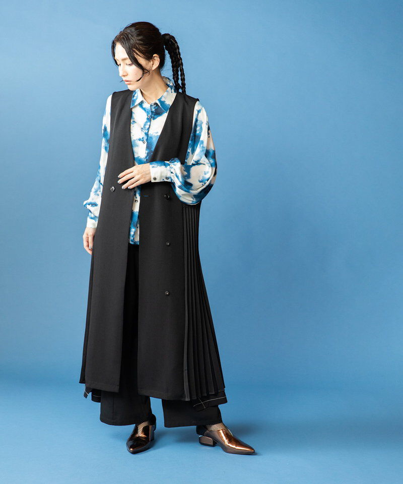  「サイドプリーツジレワンピース」|ジャンパースカート|