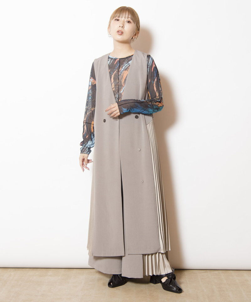  「サイドプリーツジレワンピース」|ジャンパースカート|