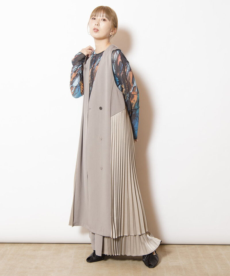  「サイドプリーツジレワンピース」|ジャンパースカート|