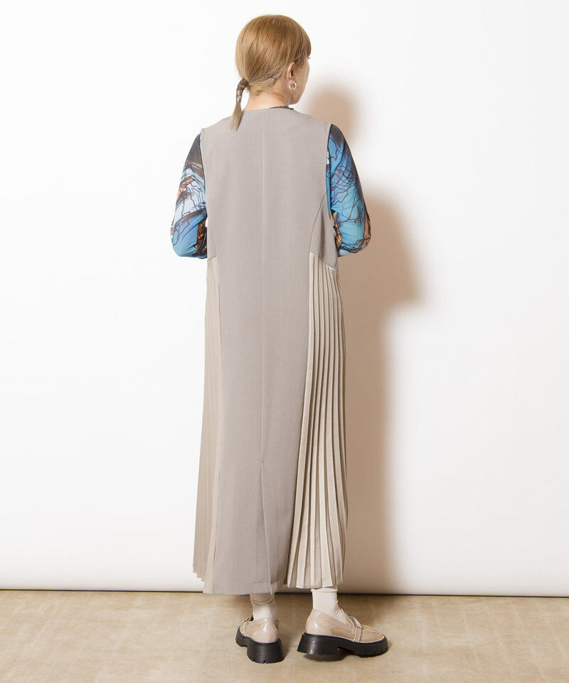  「サイドプリーツジレワンピース」|ジャンパースカート|