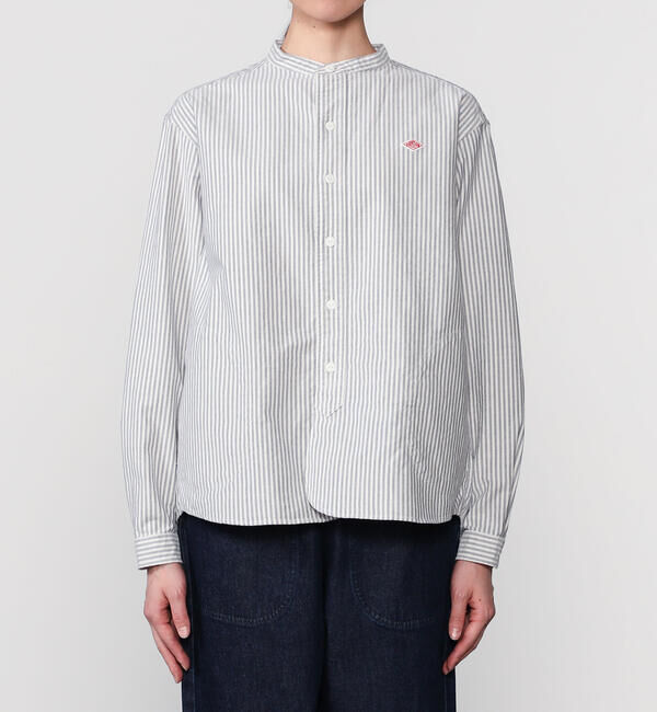 DANTON「DANTON | オックスフォード バンドカラーシャツ STRIPE WOMEN」|シャツ・ブラウス|