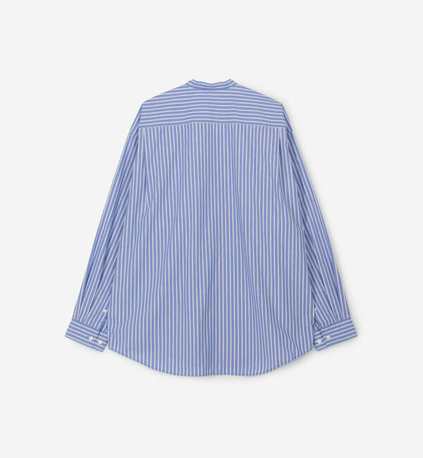 GYMPHLEX「Gymphlex | タイプライター バンドカラー長袖シャツ STRIPE MEN」|シャツ・ブラウス|