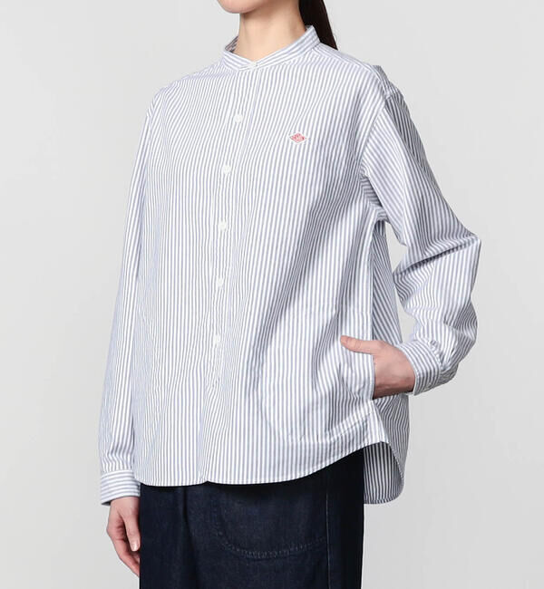 DANTON「DANTON | オックスフォード バンドカラーシャツ STRIPE WOMEN」|シャツ・ブラウス|