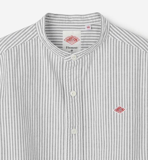 DANTON「DANTON | オックスフォード バンドカラーシャツ STRIPE WOMEN」|シャツ・ブラウス|
