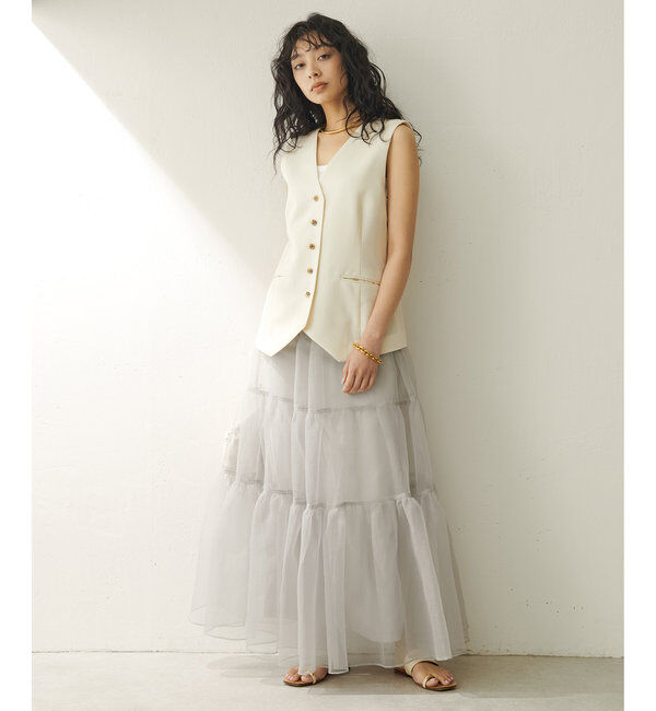  「オーガンジーボリュームスカート」|スカート|