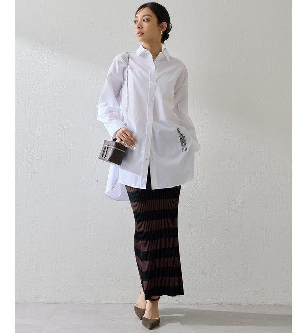  「ボーダーニットフィットスカート」|スカート|