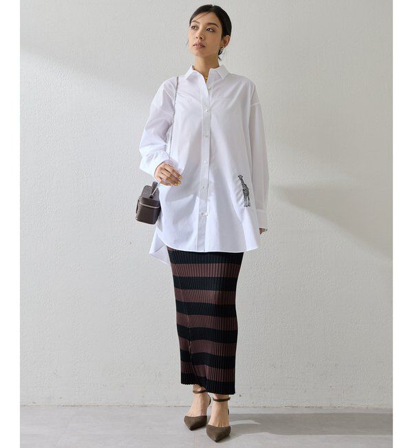  「ボーダーニットフィットスカート」|スカート|