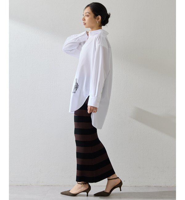  「ボーダーニットフィットスカート」|スカート|