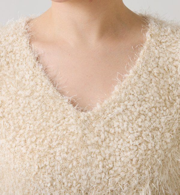  「ビーンズヤーンVネックニット」|ニット・セーター|