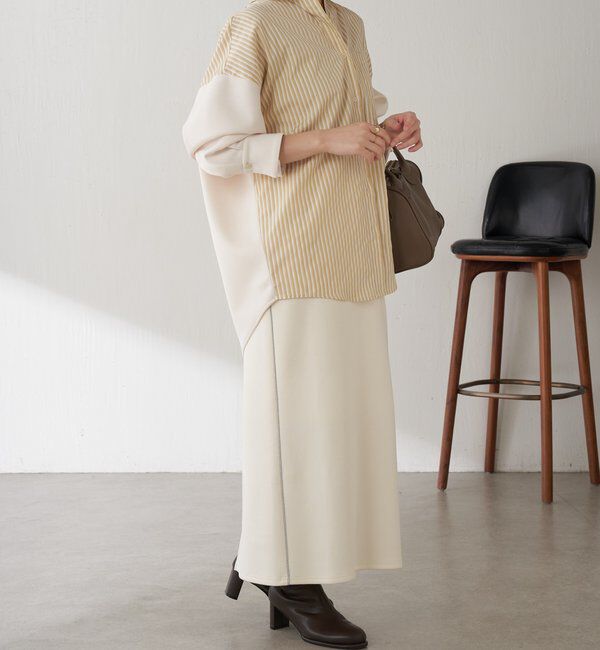  「【冬から着れる】ポンチドッキングシャツ」|シャツ・ブラウス|