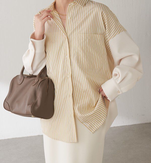  「【冬から着れる】ポンチドッキングシャツ」|シャツ・ブラウス|