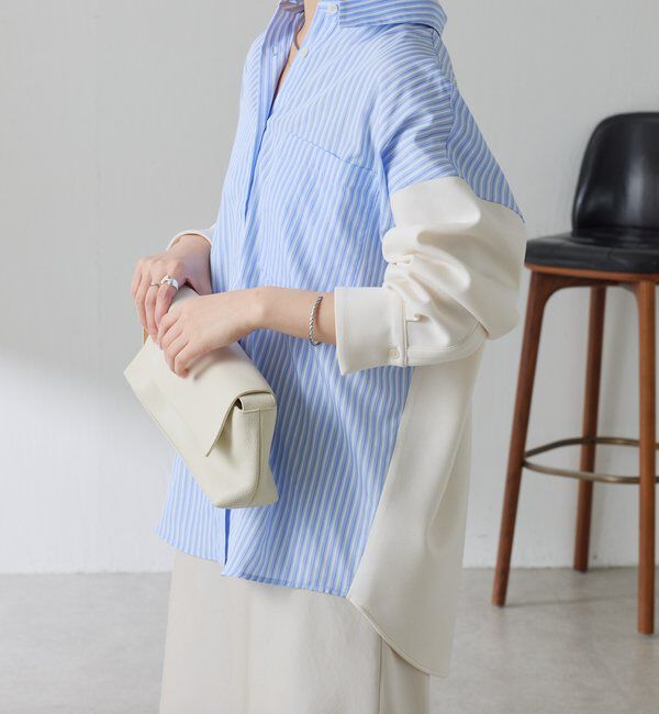  「【冬から着れる】ポンチドッキングシャツ」|シャツ・ブラウス|