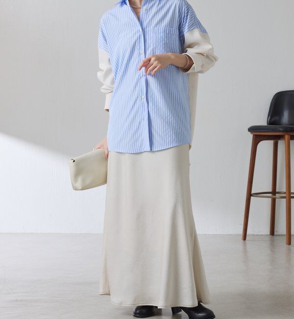  「【冬から着れる】ポンチドッキングシャツ」|シャツ・ブラウス|