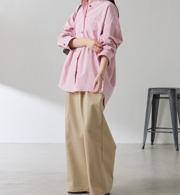  「【冬から着れる】ポンチドッキングシャツ」|シャツ・ブラウス|
