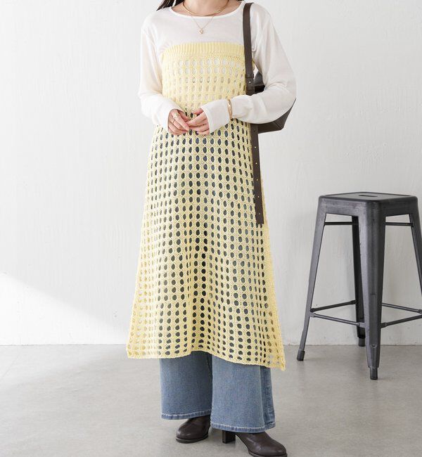  「【マルチに使える】透かし編みロングスカート」|スカート|