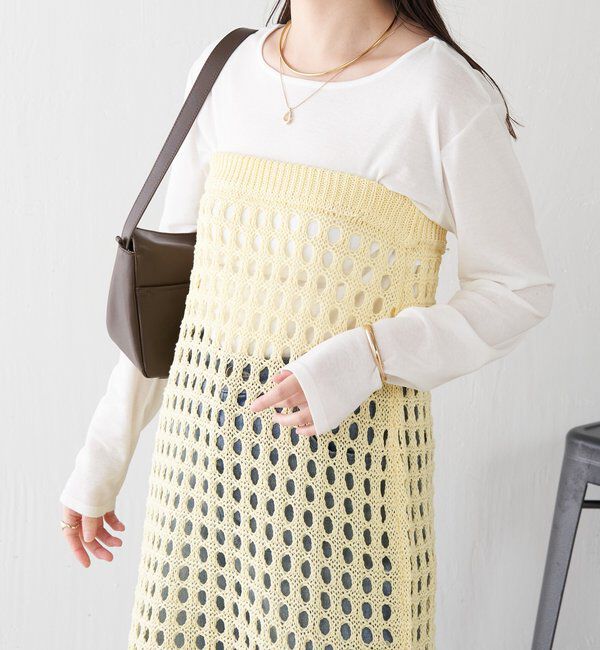  「【マルチに使える】透かし編みロングスカート」|スカート|