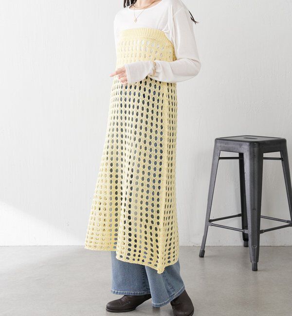  「【マルチに使える】透かし編みロングスカート」|スカート|