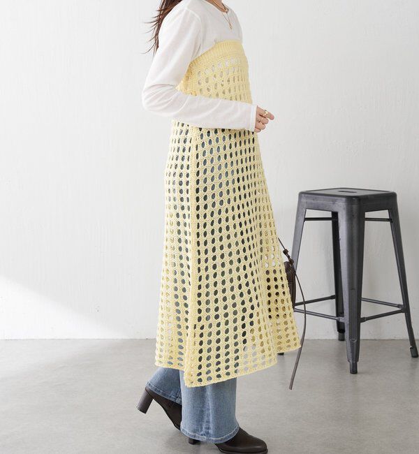  「【マルチに使える】透かし編みロングスカート」|スカート|