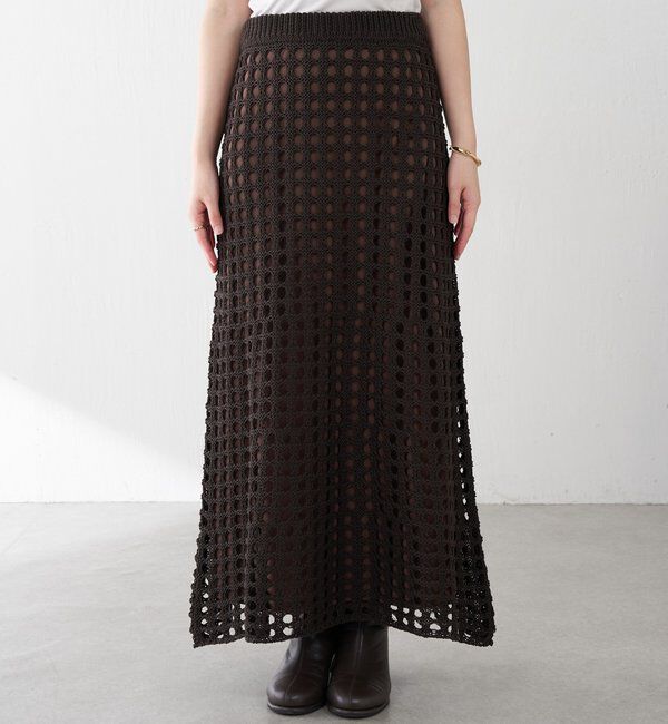  「【マルチに使える】透かし編みロングスカート」|スカート|