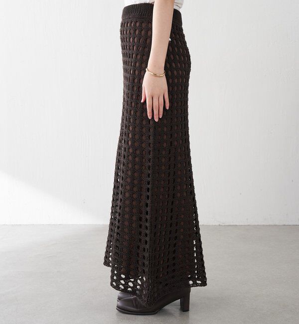  「【マルチに使える】透かし編みロングスカート」|スカート|