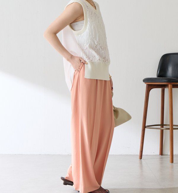  「【大人のレースアイテム】ノースリーブバテンレースブラウス」|シャツ・ブラウス|