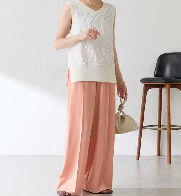  「【大人のレースアイテム】ノースリーブバテンレースブラウス」|シャツ・ブラウス|