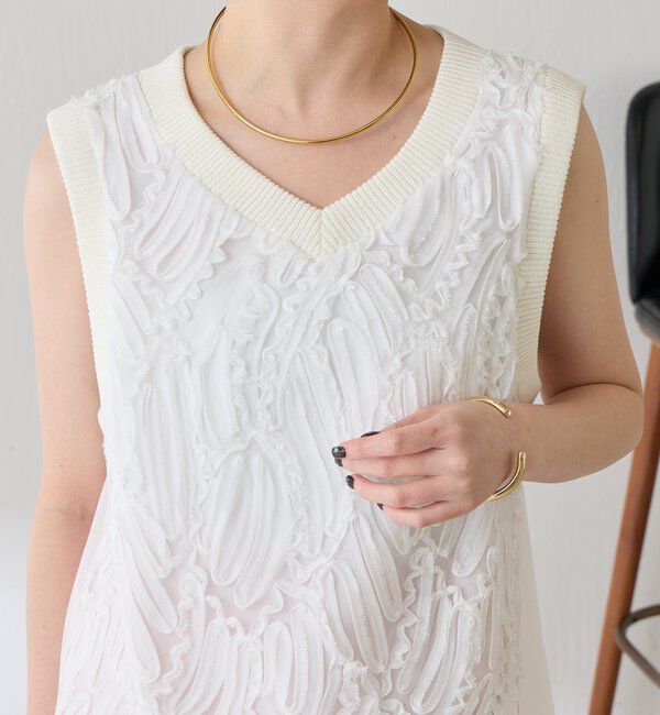  「【大人のレースアイテム】ノースリーブバテンレースブラウス」|シャツ・ブラウス|