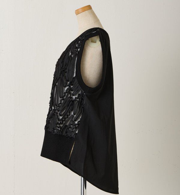  「【大人のレースアイテム】ノースリーブバテンレースブラウス」|シャツ・ブラウス|