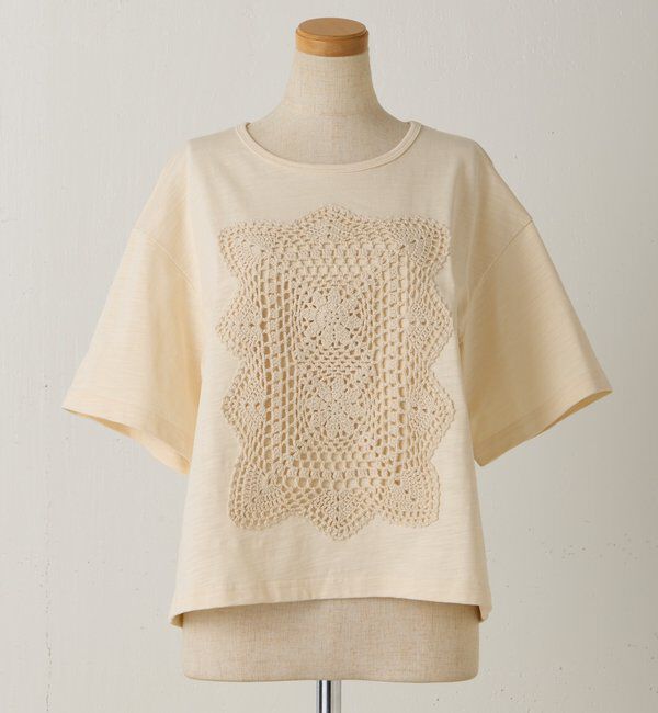  「【1枚でも決まる】クロシェドッキングTシャツ」|Tシャツ・カットソー|ベージュ