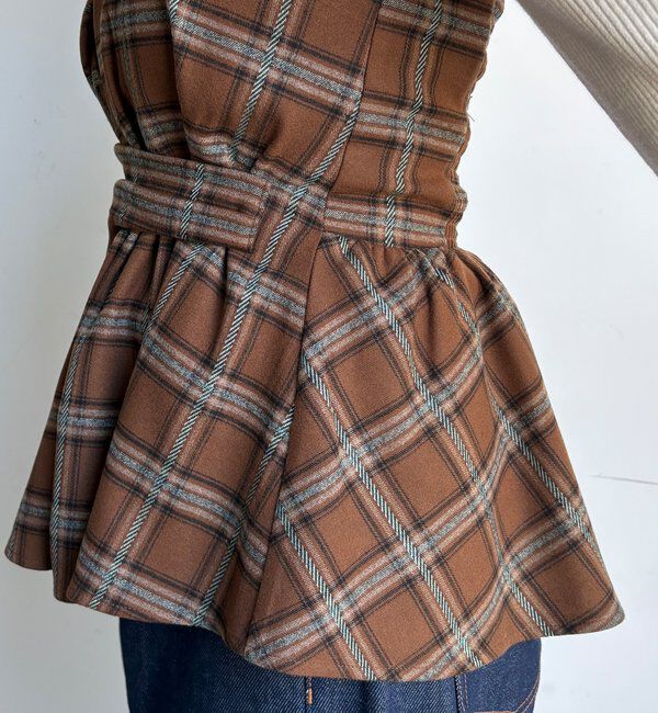  「起毛チェックビスチェ」|シャツ・ブラウス|