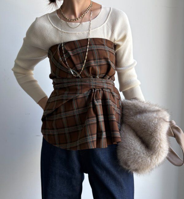  「起毛チェックビスチェ」|シャツ・ブラウス|