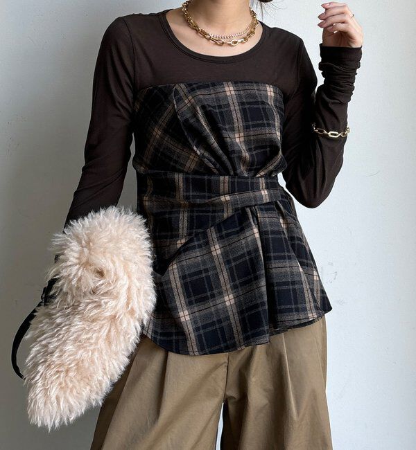  「起毛チェックビスチェ」|シャツ・ブラウス|
