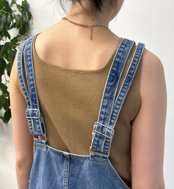  「深Vデニムサロペット」|ワンピース|