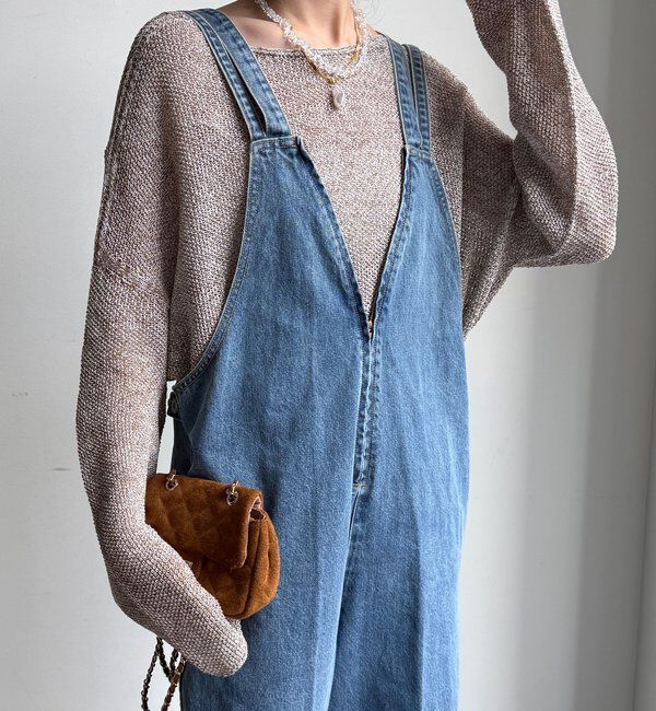  「深Vデニムサロペット」|ワンピース|