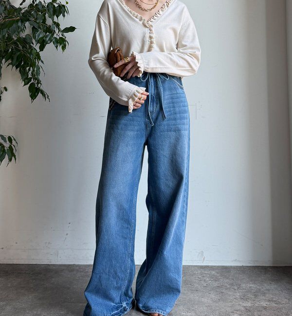  「【WEB限定】ニットフリルカーディガン」|カーディガン|