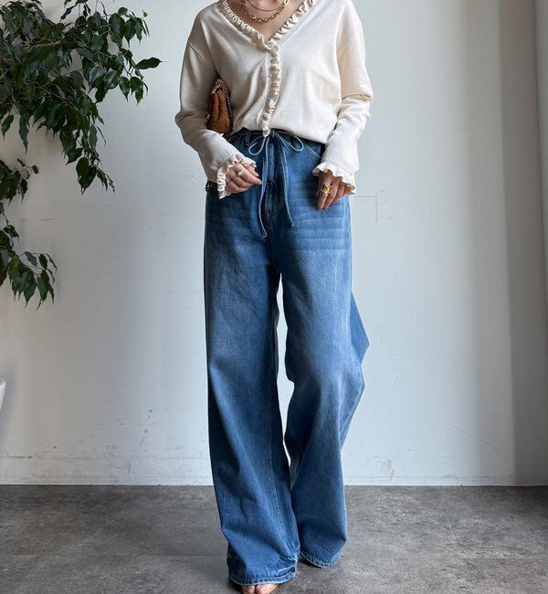  「【WEB限定】ニットフリルカーディガン」|カーディガン|