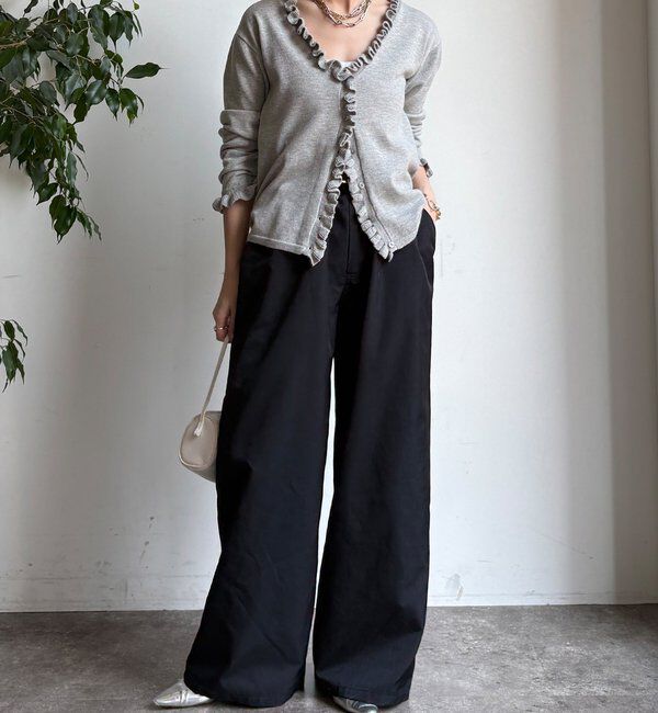  「【WEB限定】ニットフリルカーディガン」|カーディガン|