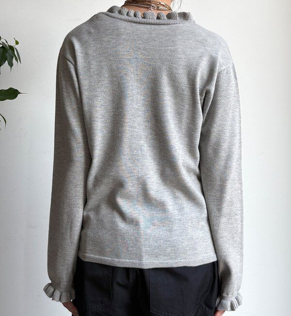  「【WEB限定】ニットフリルカーディガン」|カーディガン|