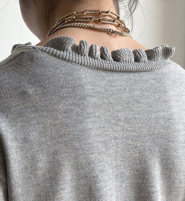  「【WEB限定】ニットフリルカーディガン」|カーディガン|