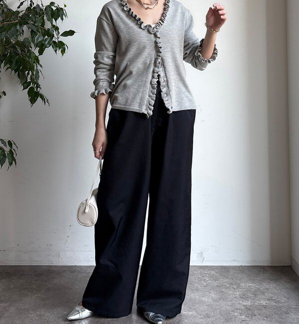  「【WEB限定】ニットフリルカーディガン」|カーディガン|