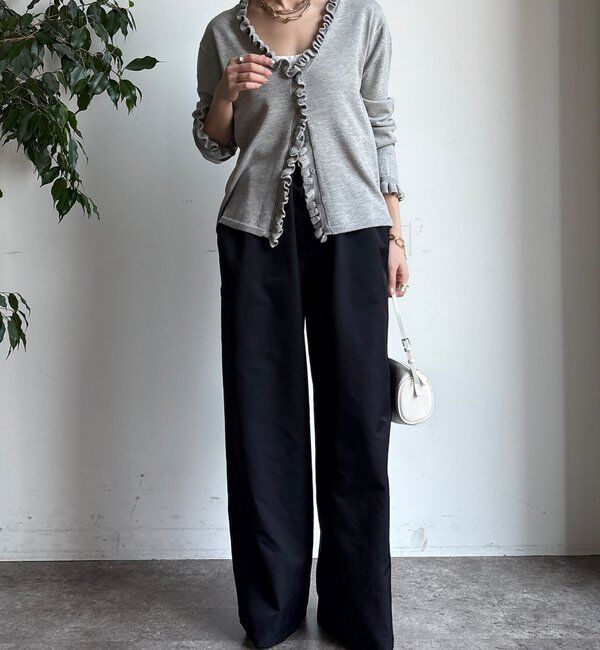  「【WEB限定】ニットフリルカーディガン」|カーディガン|