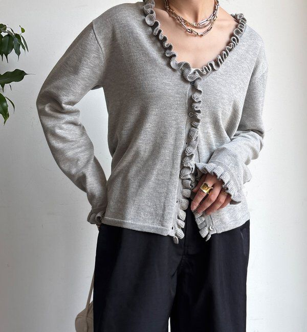  「【WEB限定】ニットフリルカーディガン」|カーディガン|