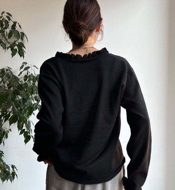  「【WEB限定】ニットフリルカーディガン」|カーディガン|