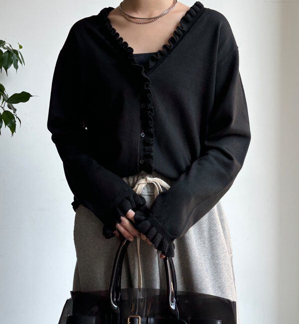  「【WEB限定】ニットフリルカーディガン」|カーディガン|