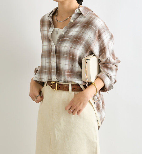  「ウォッシュドチェックワイドシャツ」|シャツ・ブラウス|